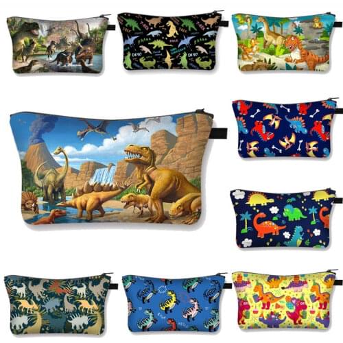 3D Waterproof Cosmetic Bag Makeup Case Printing Dinosaur Cosmetic Bag Women Multifunction Beauty Bag Organizer Storage Bag