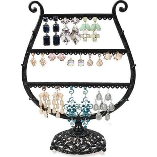 High Quality Metal Earring Srorage Earrings Organizer Fashion Cup Shape Heart Shape Earring Holder Jewelry Display Necklace Rack