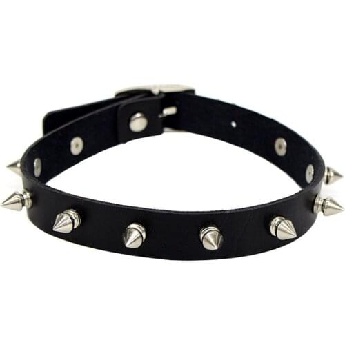 Black Spike Choker Belt Collar Women Pu Leather Goth Choker Necklace for Women Party Club Chockers Sexy Gothic Jewelry Harajuku