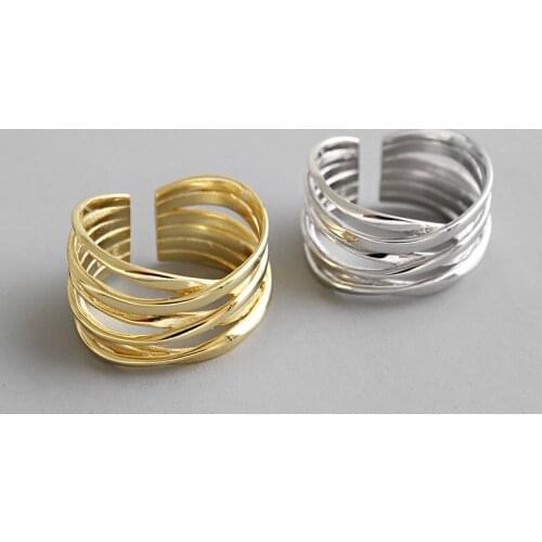 Rings for Women Multilayer Winding Line Geometric Finger Ring Minimalist Couple Engagement Party Jewelry