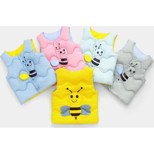 Newborn baby girl winter clothes Toddler Baby Girls Winter Cartoon Windproof Coat Warm Outwear Waistcoat жилетка для девочки
