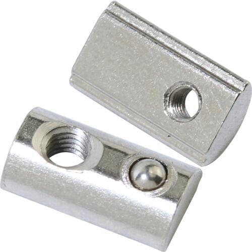 100/50pcs T Nut 20 Series M3 M4 M5 M6 Spring Nut for Aluminum Extrusion Profile 2020, Half Round Elasticity 20 Spring Ball Nut