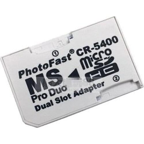 100Pcs/Lot CR5400 Dual Slot Micro SD TF Card to MS Memory Stick Pro Duo Adapter