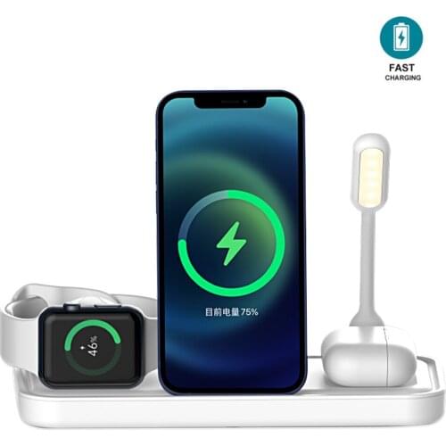 4 in 1 Wireless Charger Magnetic 18W Fast Charging Station A8 with Type-C Compatible for Sumsung Apple Watch Earphone Pencil