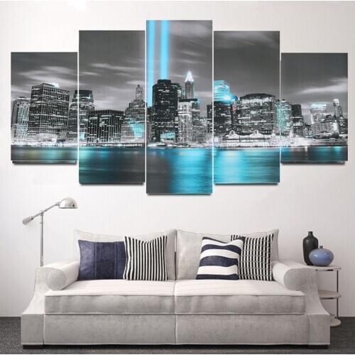 5 pcs 5d diy diamond painting City night Building 3d cross stitch diamond embroidery full round square rhinestone art