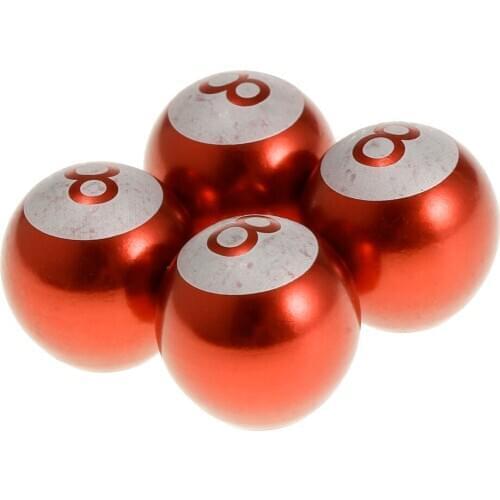 8 Ball 4pcs Car Wheel Tire Air Pressure Valve Stems Cap Dust Cover Saffron