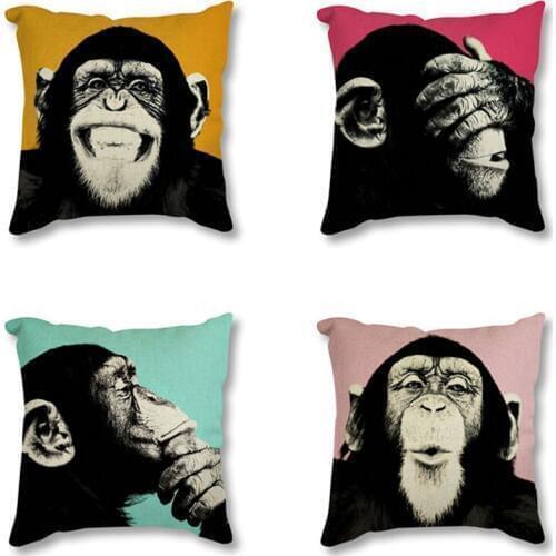 Global Monkey Picture Printed Decorative Seat Cushion For Sofa Car Chair Home Decor Throw Pillow Chair Cushion Drop shipping