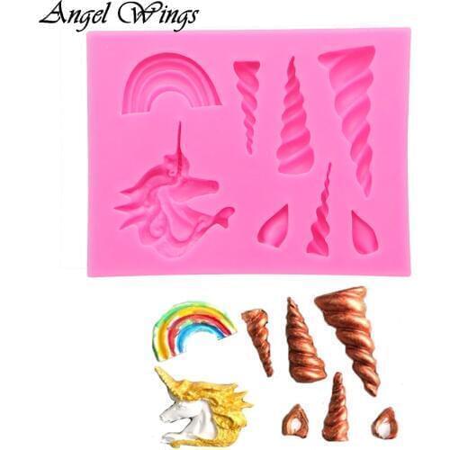 Unicorn rainbow Silicone mold for cake decorating tools chocolate Resin Molds Fondant Sugar Craft Molds DIY Cake F1420