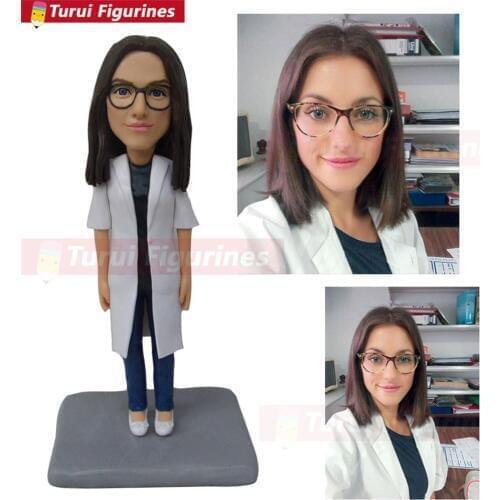 Nurse mini statue doctor cake topper birthday cake top figurine bobblehead dolls personalized statue from picture