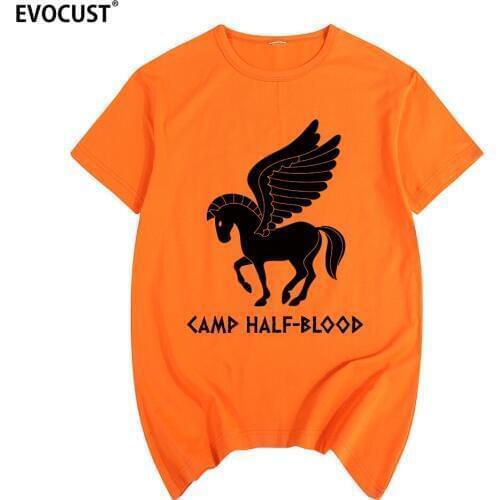 Camp half blood Percy Jackson Flying HorsePendant Long Island Sound Summer print T-shirt Cotton Men T shirt New women TEE