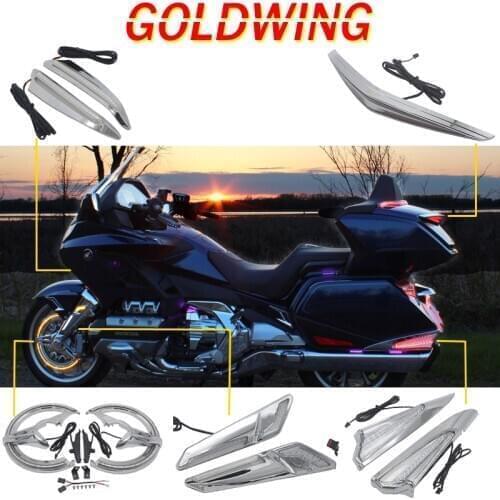 Chrome or Black For Honda Gold Wing GL 1800 GL1800 F6B 2018 2019 2020 2021 Motorcycle Front and Rear Turn Signal LED Brake Light