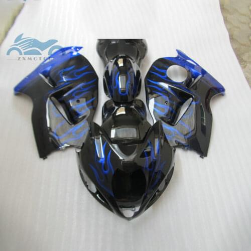 ABS Fairing kits for SUZUKI GSX R1300 1996-2007 motorcycle fairings kit GSXR1300 1996 2005 2007 blue flames parts+tank cover