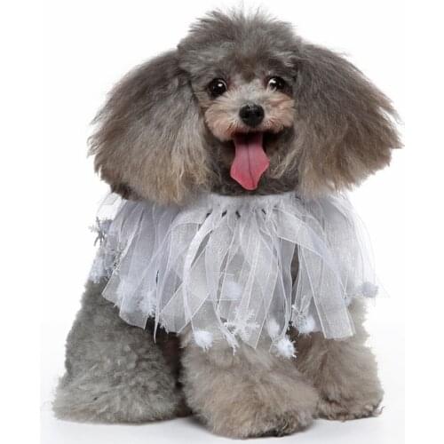 Pet Dog Lace Bibs Scarf Collar Necklace Cat Handcrafted Pet Wreath Christmas Snowflakes Cat Neck Accessories