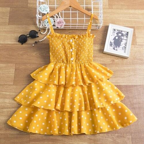 Girls Summer Dress Toddler Child Baby Girls Polka Dot Printing Suspender Sleeveless Princess Dress Children Clothes Dresses 2-8y