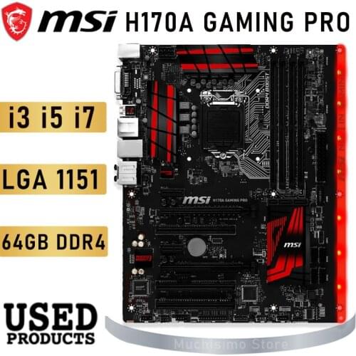 LGA 1151 MSI B150M NIGHT ELF Motherboard i7 i5 i3 DDR4 64GB PCI-E 3.0 DVI SATA DDR4 2133MHz Desktop Intel B150 Placa-Mãe Used