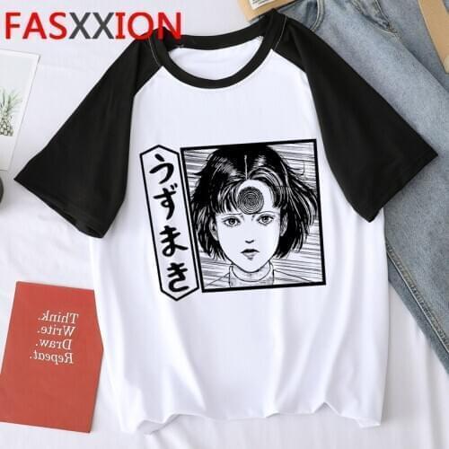 Junji Ito clothes top tees men plus size streetwear harajuku kawaii aesthetic summer top clothes aesthetic streetwear
