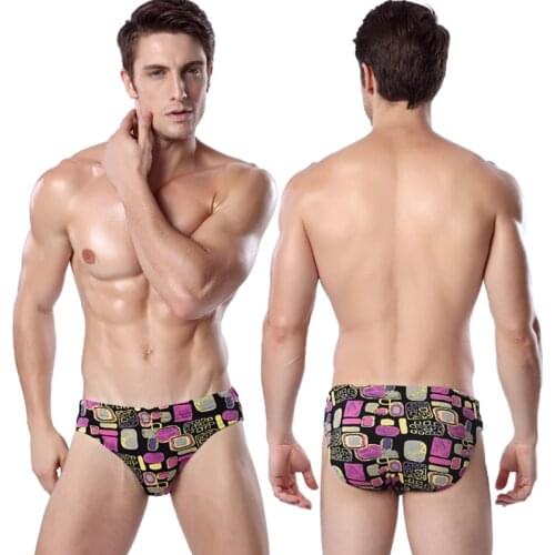 Very Popular Drawstring Beach Swim Shorts Men Vintage Print Mens Swimming Briefs Plus Size XXXL Male Mens Sheer Swimwear