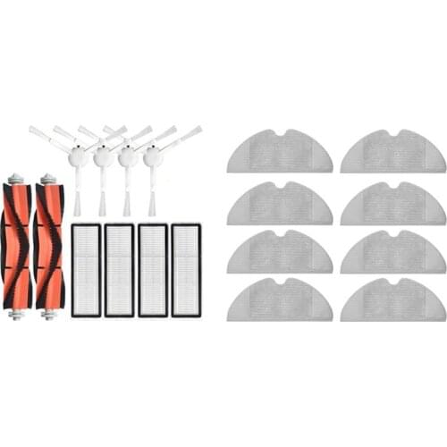8x for Xiaomi Robot Vacuum Mop Cloth & 1set for Xiaomi Dreame F9 Robot Roller Side Brush Hepa Filter Mop Cloth Parts