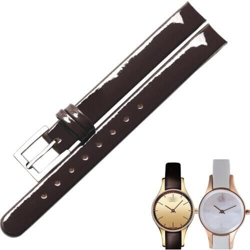 WENTULA watchbands strap for CK Strap for CK watches band K4323216/K4323209/K43236 10mm Black/ Blue/White Genuine Leat strap