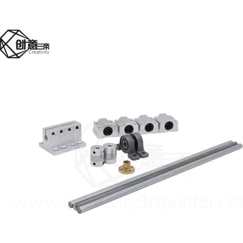 T8 Lead Screw L300mm 400mm 500mm D8mm 8mm Horizontal Double Track Coupling Bearing & Linear Shaft Optical Axis Bearing Set