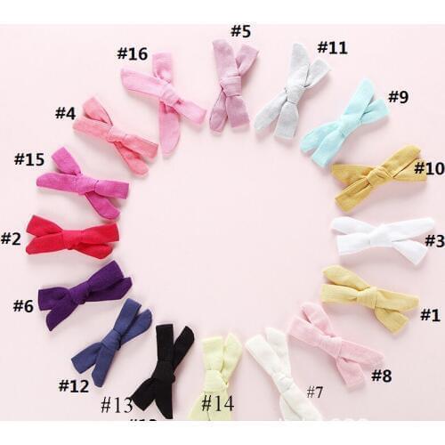MengNa Cute 2.4" Fabric Bow With Clip For Girls Hair Accessories Hairpins Buotique Fabric Bows Hairpin 36pc/lot