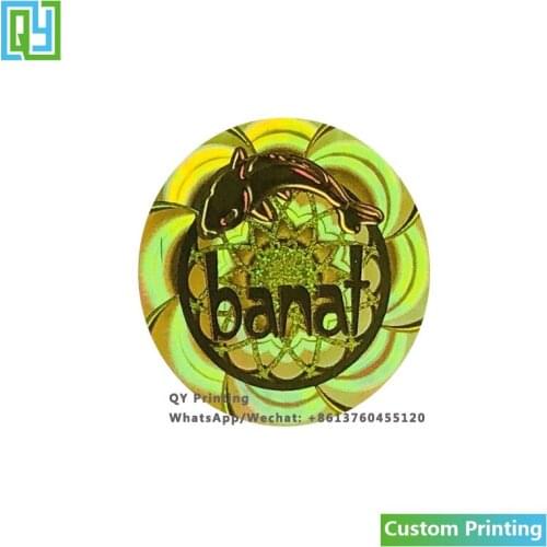 10000pcs Free Shipping Custom Gold Hologram Labels Security Holographic 3D 2D Laser Holo Anti Counterfeit Hologram Gold Stickers