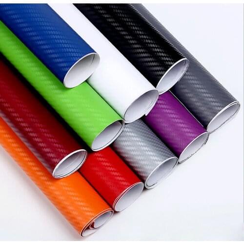 30cmx127cm 3D Car Carbon Fiber Stickers Roll Film DIY Wrap Auto Motorcycle Windows Phone Laptop Styling Vinyl Sheet Decal