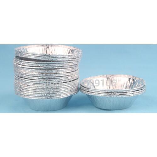 50PCS Disposable aluminum foil Egg Tart mould foil bowl small cake cups kitchen tool