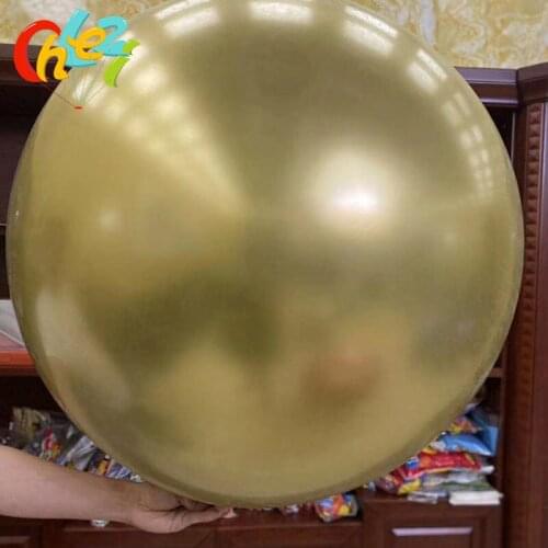 6pcs 36inch large Metallic Latex Balloons Gold silver Round Chrome Balloon Wedding Birthday Party decoration Globos baby shower