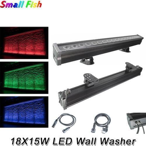 8 Pack 18X15W RGBWA 5 Colors LED Bar Wall Wash Lights DMX512 Washer Wall LED Outdoor Flood Lights IP65 Dj Bar Party Shows Lights