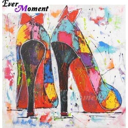 Ever Moment Diamond Painting Handmade Colorful High Heeled Shoes Full Square 5D DIY Diamond Embroidery Cross Stitch ASF1829