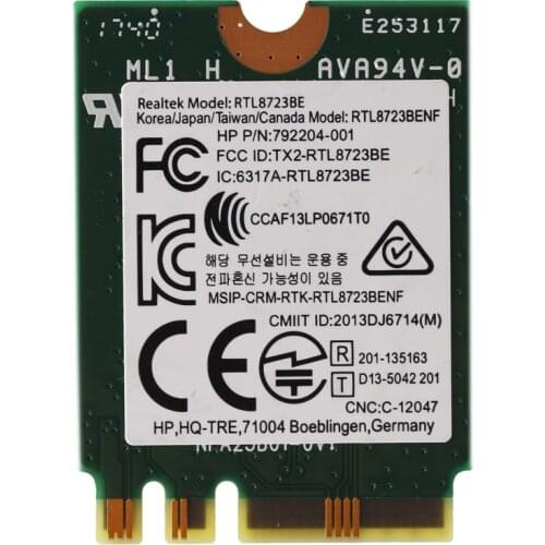 Wireless Adapter for Realtek RTL8723BE 802.11N WiFi Card Bluetooth 4.0 NGFF Card SPS 843338-001 300Mbps