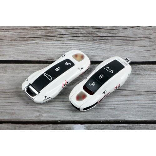 66 Great White Shark Camouflage Smart Remote Key Car Key Case Cover For Porsche Panamera Macan Boxster Cayenne 971 911 718