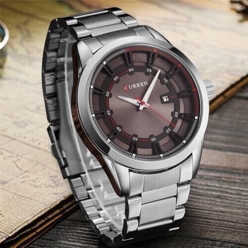 CURREN Luxury Casual Men Watches Analog Military Quartz Male Clock Stainless Steel Band Business Date Wristwatch Reloj Hombre