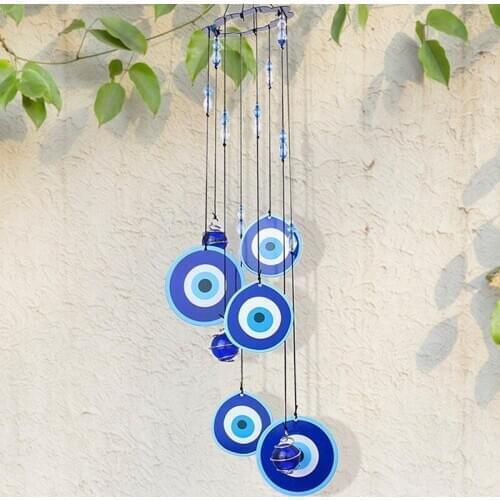 Room decor Wind Chimes Blue Wall Hanging Home Indoor And Outdoor Garden Decoration Blessing Gift Lucky Pendant