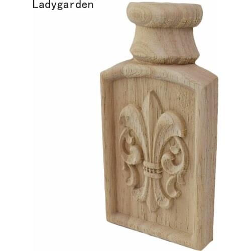 Woodcarving Corner Decal Unpainted Statues Wood Carved Decal Corner Onlay Applique Frame Home Furniture Cabinet Door Sculptures