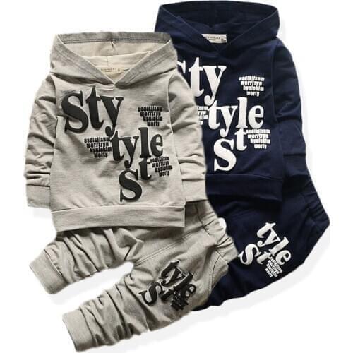 Baby Clothes For Boys Alphabet Long Sleeve Top Pants 2-Piece Set Autumn Sweater Suit Childrens Clothing Apparel Outfit