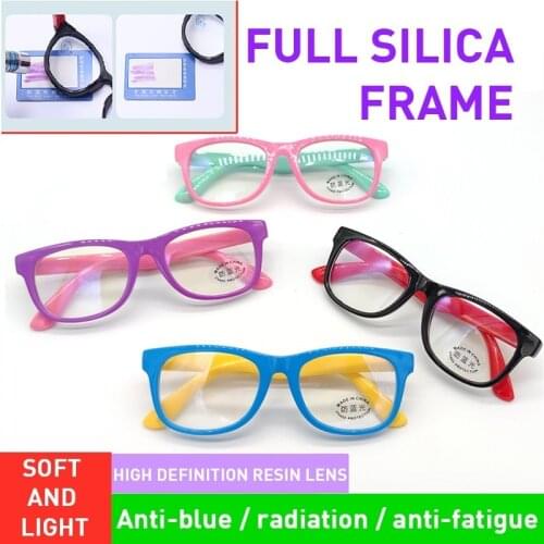 Kids Anti Blue Light Blocking Glasses Children Boy Girls Computer Soft Frame Reflective Blocking Eyeglasses UV400 Filter Y