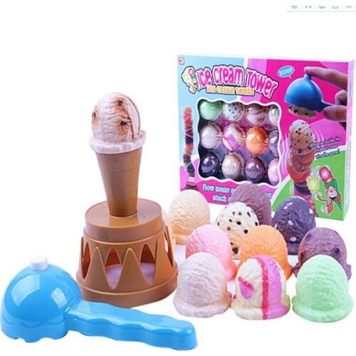 Kids Ice Cream Stack Up Play Educational Toys Baby Simulation Food Toy Baby Girls Boys Children Pretend Play Lovely Gift