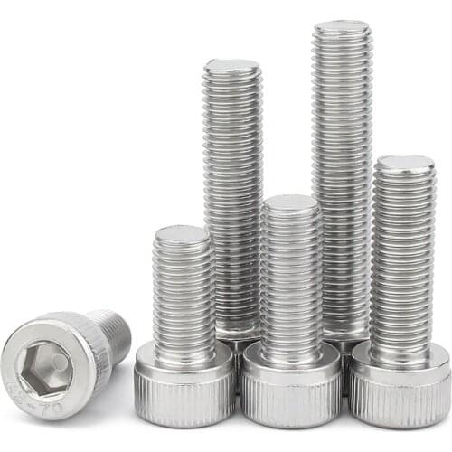 M6x0.75 M8x1 M10x1/1.25 M12x1.25/1.5 Pitch 0.75/1/1.25/1.5mm 304 Stainless Steel Fine Thread Hexgona Hex Socket Screw Allen Bolt