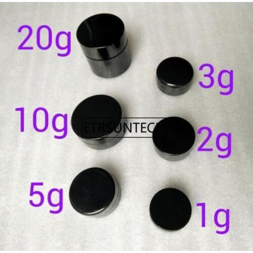 Small 1g 2g 3g 5g 10g 20g jars Pot Box Makeup Nail Art Cosmetic Bead Storage Container Black Portable Cream Jar F1219