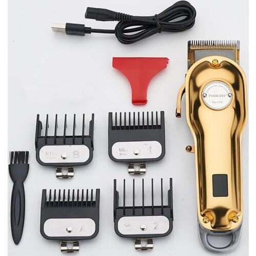 Nk1769 hair trimmer rechargeable hair clipper haircut machine oilhead clipper white clipper beard trimmer metal body
