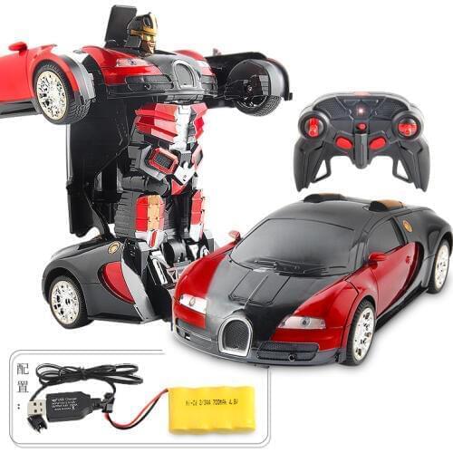 1:12 Bugatti Transformation Car to Robot Remote Control Pawl Control Racing Car Model Boys Best Gift