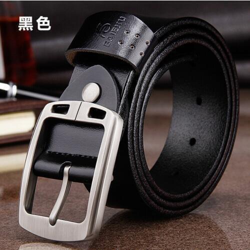 2020 New Arrivel Mens 100% Real Genuine Cow Leather Waistband Pin Buckle Smooth Waist Formal Belt Strap Girdle Casual Classic