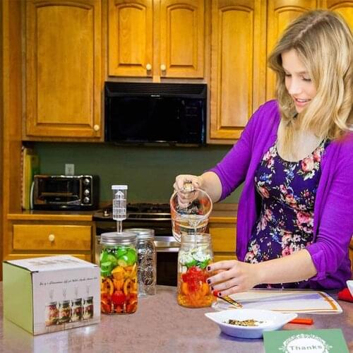 Wide Mouth Mason Jar Set wirh Fermentation Lid and Airlock Household Kitchen Supplies LB88