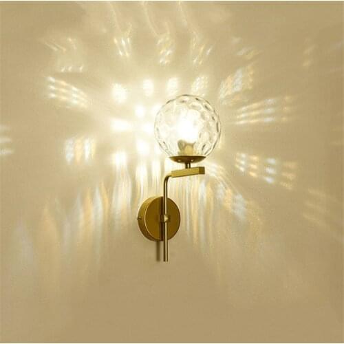 Nordic Glass Ball Wall Lamps Simple Modern Creative Bedroom Bedside Lamp Living Room Stairs Aisle TV Background LED Wall Lights