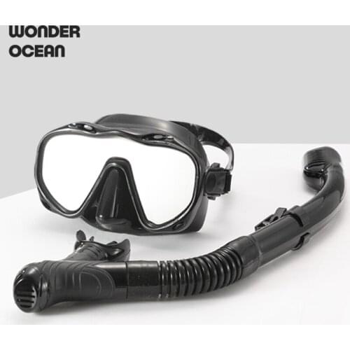 2021New Adult Men Women Swimming Mask Silicone Full Dry Snorkeling Masks Equipment Scuba Diving Goggles Myopic Lens