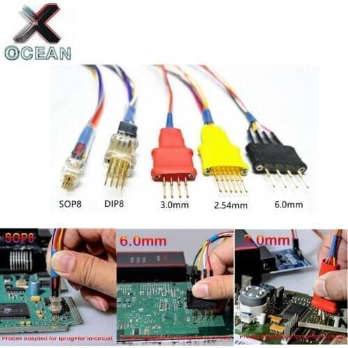 Newest Without Soldering Pins Probe Adapters for in-circuit ECU Cables Works ECU For Xprog/IPROG IPRIOG+ Programmer Free ship