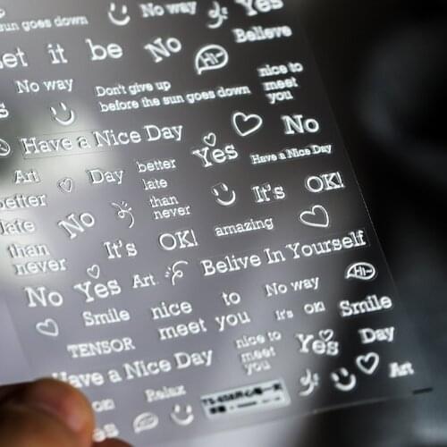 New Craft Nail Stickers English Letters 3d Nail Art Sticker Thin Transparent Adhesive Nail Stickers DIY Decorations