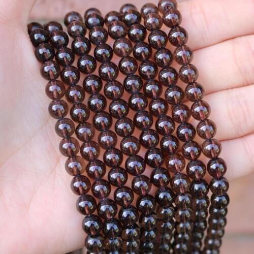 Wholesale 1strand of 15.5" Natural Smok y quartz Beads 4mm 6mm 8mm 10mm 12mm Round Gem stone Loose beads for jewelry Making